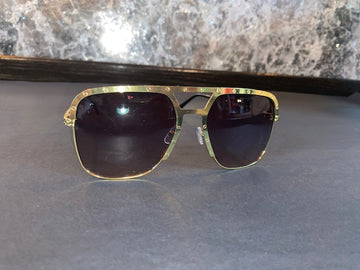 Gold Studded Square Botton Aviator Glasses
